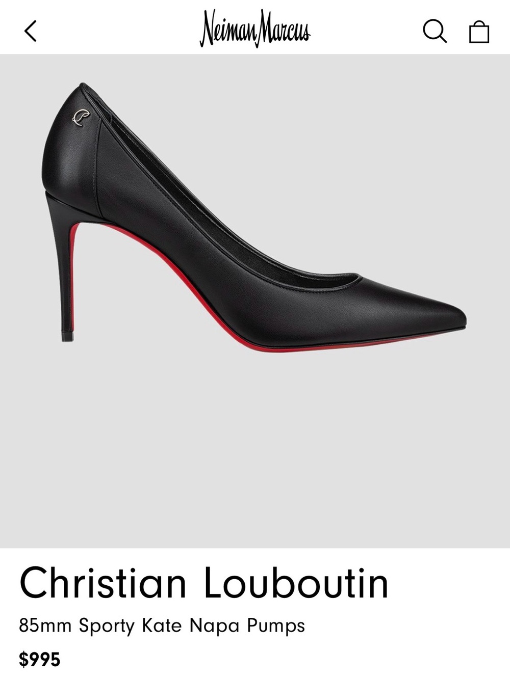 Christian Louboutin Black Pointed-Toe 85mm Pump with Red Sole